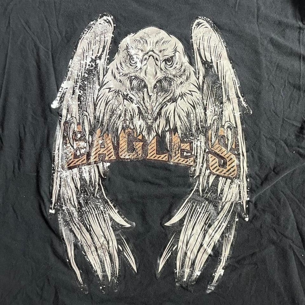 SHEIN Eagles Graphic T Shirt Black Y2K Grunge Streetwear Men's Medium - Picture 5 of 5